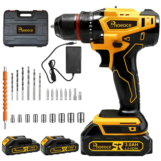 Rhovixstar 20V Cordless Drill Set With Battery And Case