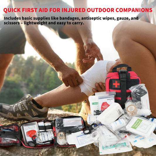 376-Piece First Aid Kit with Portable Red Bag