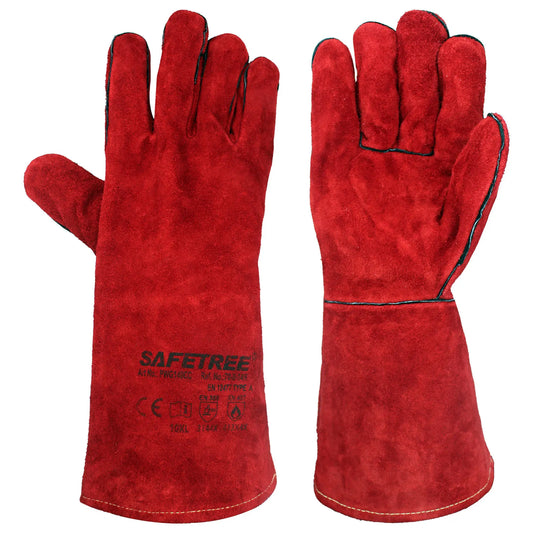 Heavy Duty Cowhide Leather Welding Safety Gloves For Workshop