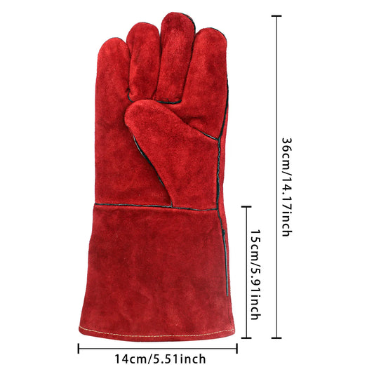 Heavy Duty Cowhide Leather Welding Safety Gloves For Workshop
