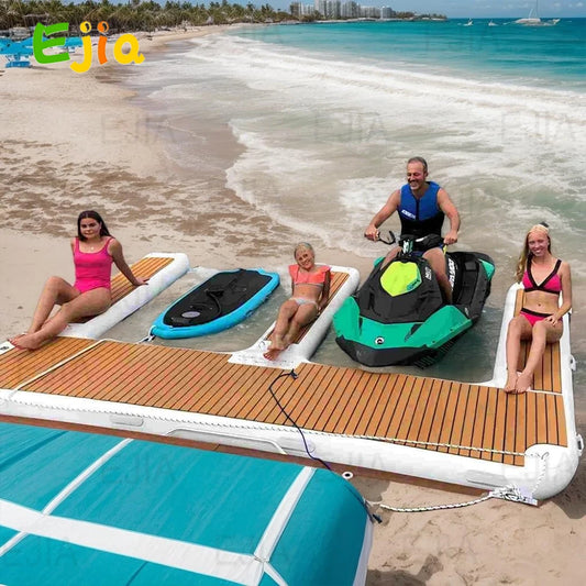 Ejia Inflatable Non Slip Floating Dock Platform Mat With Pump