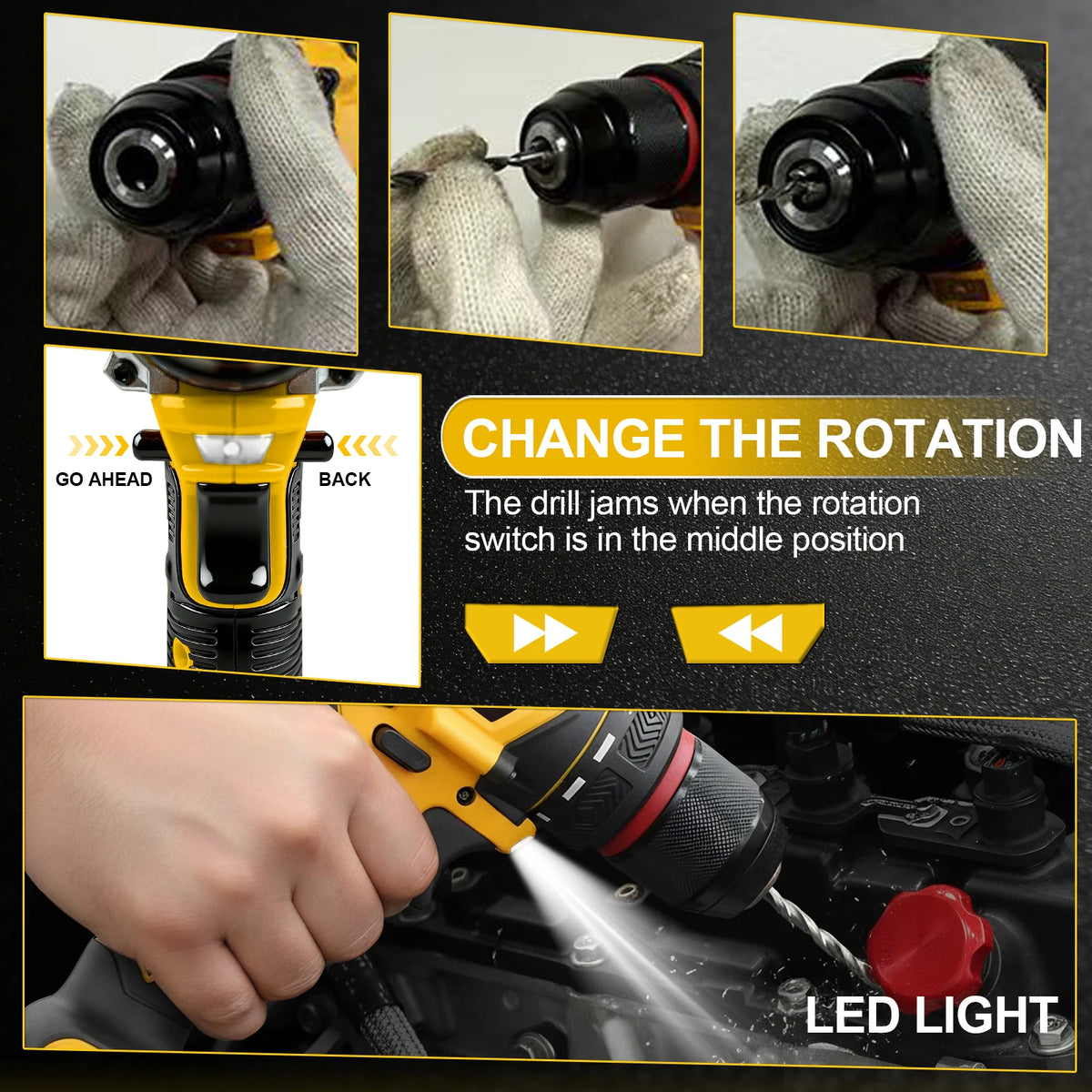 Rhovixstar 20V Cordless Drill Set With Battery And Case
