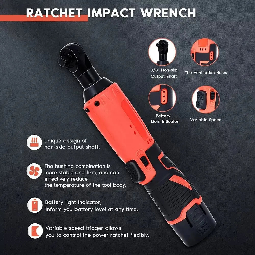 Cordless Electric Ratchet Wrench With Right Angle Design