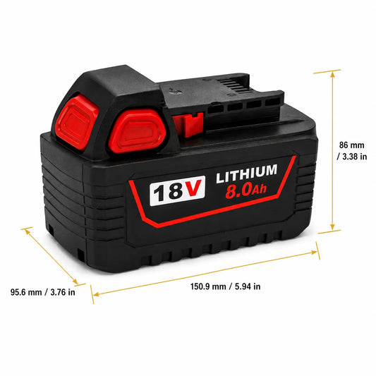 Otfirefs 18V 8Ah Battery For Milwaukee M18 Power Tools
