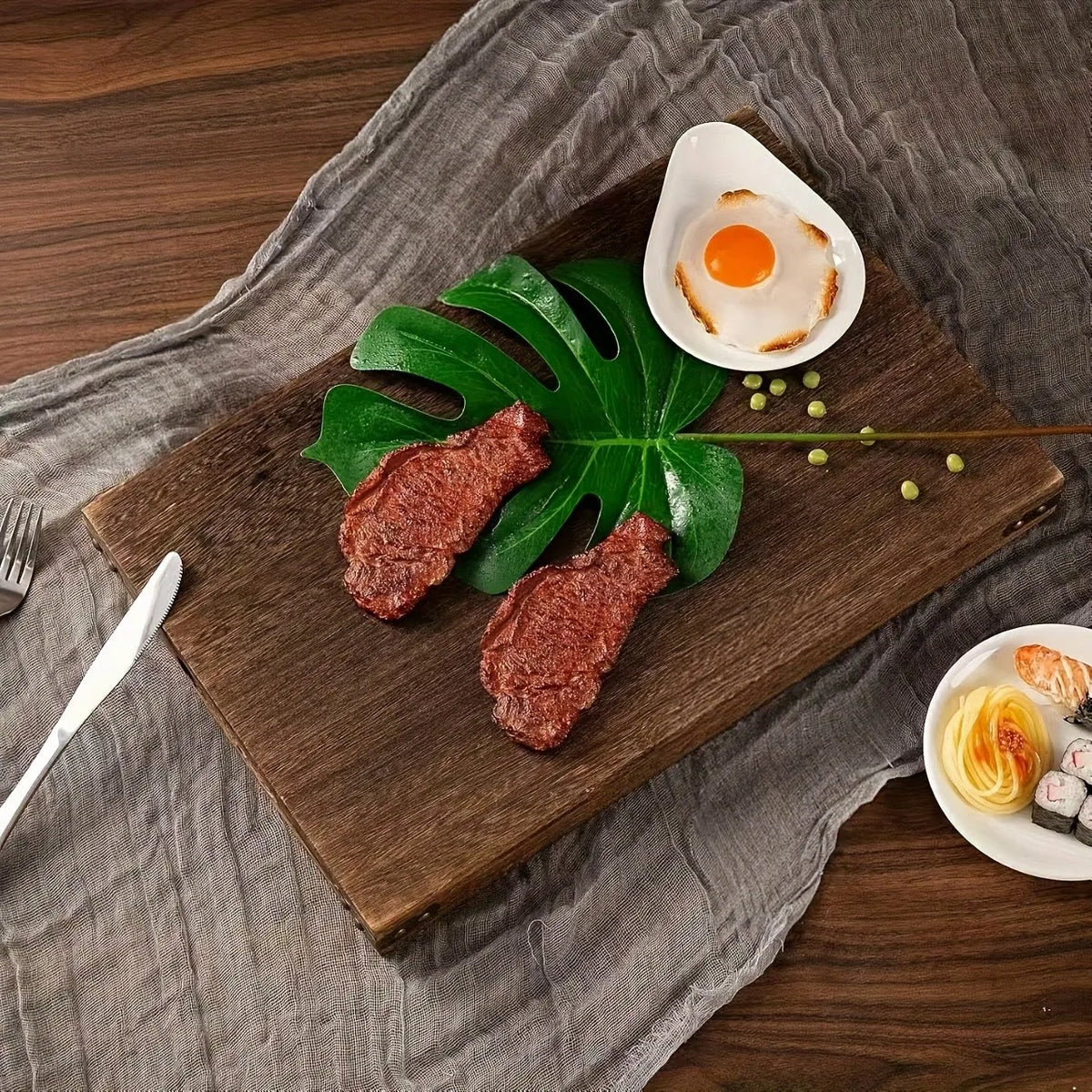 Premium Rustic Solid Wood Serving Trays With Handles