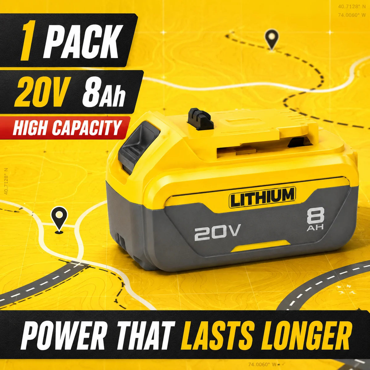 OTFIRSF 20V 12Ah Lithium Ion Battery For DeWalt DCB609
