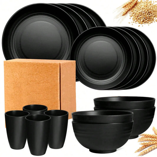 Premium Wheat Straw Dinnerware Set With Plates And Bowls