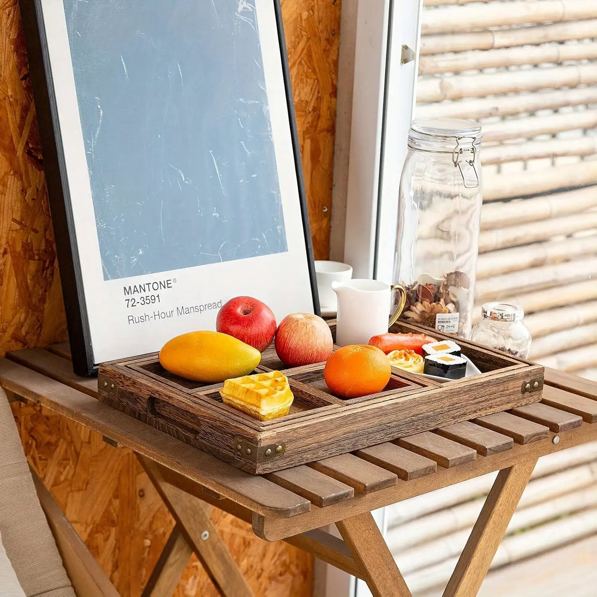 Premium Rustic Solid Wood Serving Trays With Handles