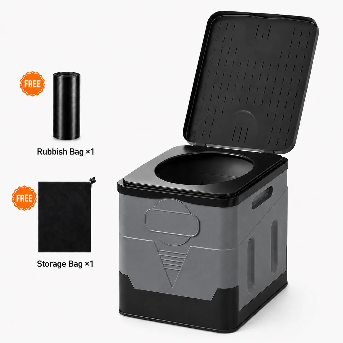Foldable Portable Car Toilet With Lid And Storage Footstool