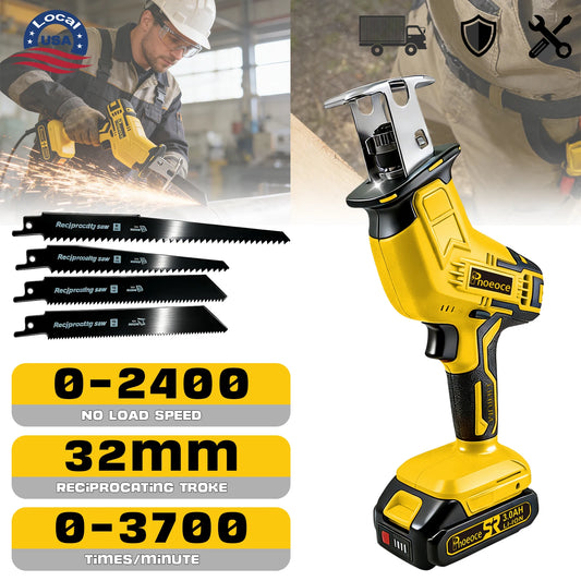 21V Cordless Saber Saw Set with Four Blades and Variable Speed