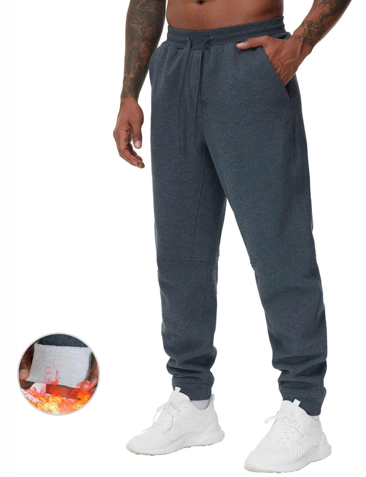 The Gym People Men's Fleece Workout Sweatpants With Pockets