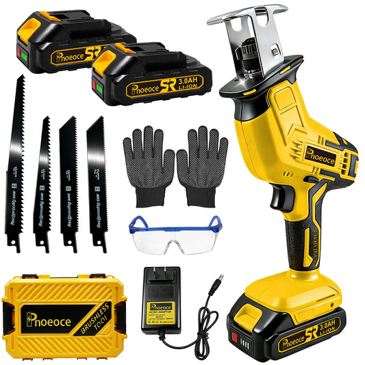 21V Cordless Saber Saw Set with Four Blades and Variable Speed