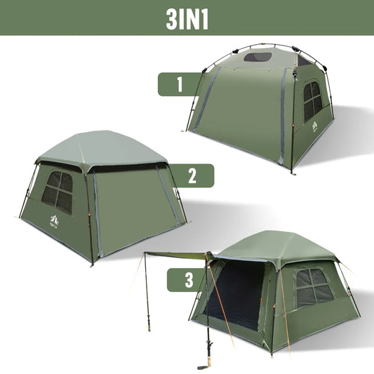 Night Cat Four Person Pop Up Blackout Cabin Camping Tent