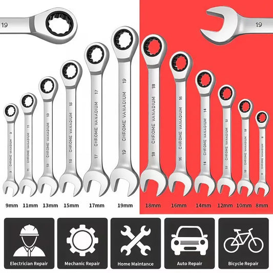 Professional Chrome Vanadium Steel Ratchet Wrench Set For Auto Repair