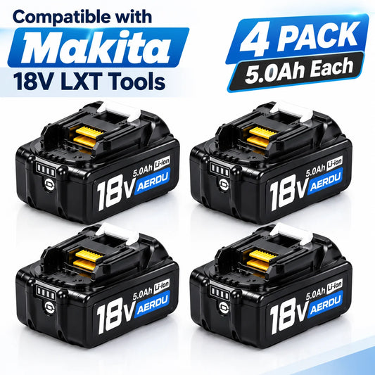 5.0Ah Replacement Battery for Makita 18V LXT, USB-C Output