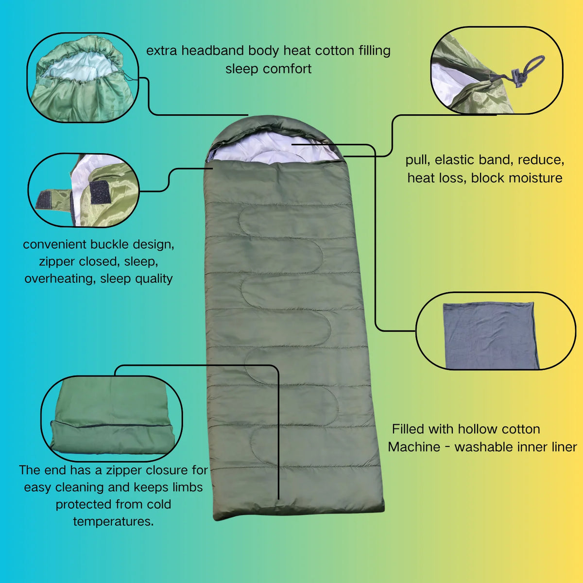 Lightweight Mummy Style Outdoor Camping Sleeping Bag For Adults