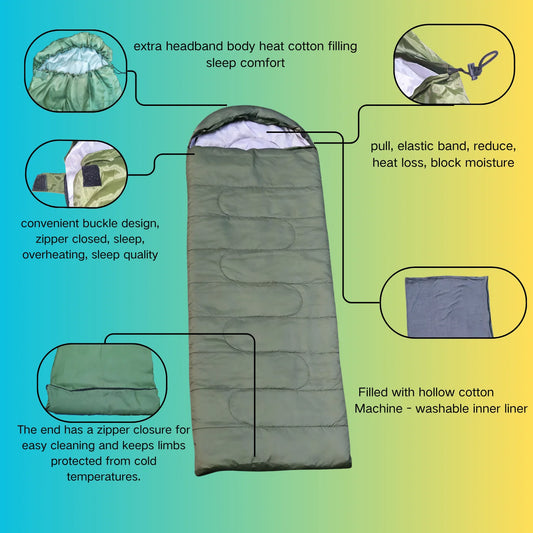 Lightweight Mummy Style Outdoor Camping Sleeping Bag For Adults