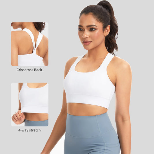 The Gym People Women V Crossback Support Performance Yoga Bra