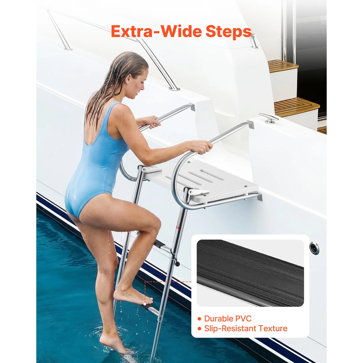 Folding SucceBuy Telescoping Stainless Steel Ladder