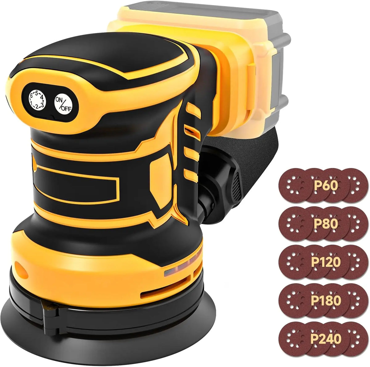 Cordless Brushless Orbital Sander With Variable Speeds And Dust Bag
