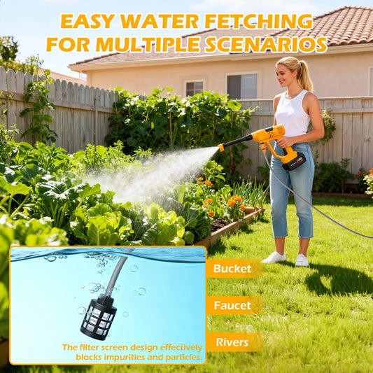 21V Cordless Pressure Washer 900Psi Car Cleaner With Dual Batteries
