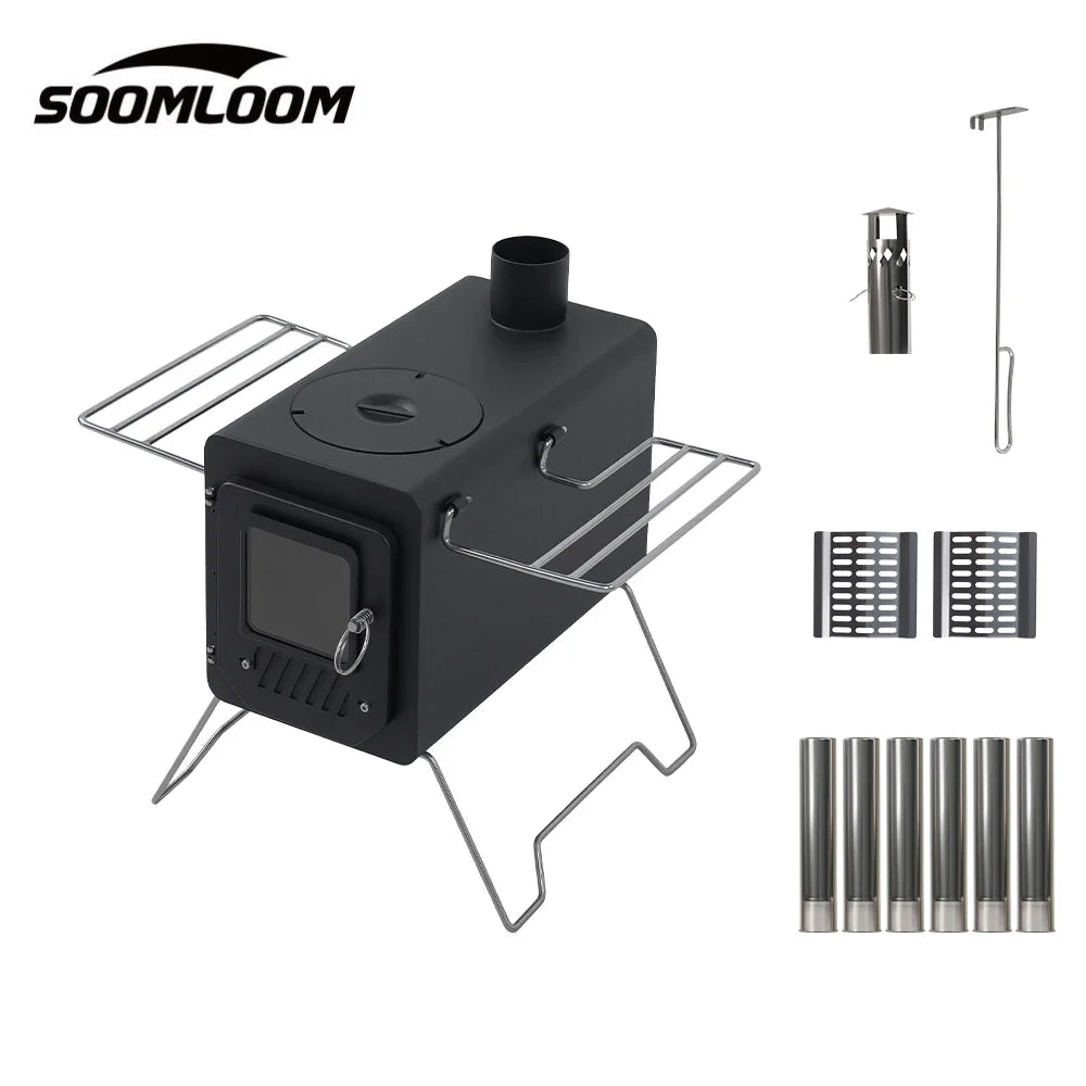 Soomloom Dual Purpose Firewood And Pellet Stove With Side Shelf