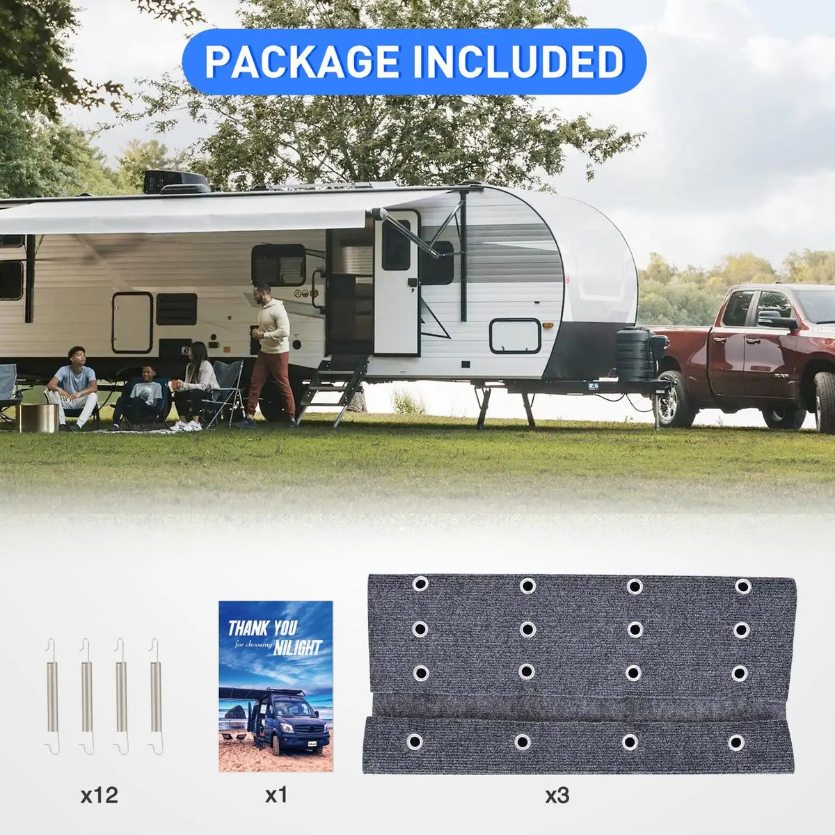 Nilight Adjustable Wrap Around RV Step Carpet Covers With Springs