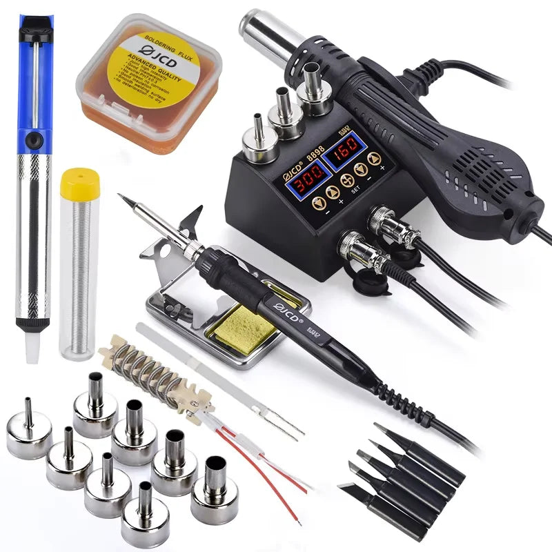 JCD 8586D Dual Display SMD Soldering Hot Air Rework Station