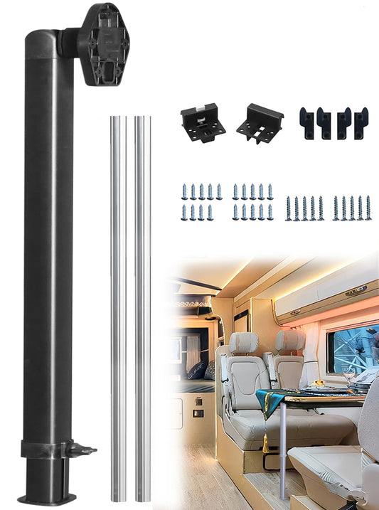 54CM-93cm Camper Folding Telescopic Table Legs with Two 50cm Crossbars, Adjustable Table Legs Telescoping Legs RV Table Legs