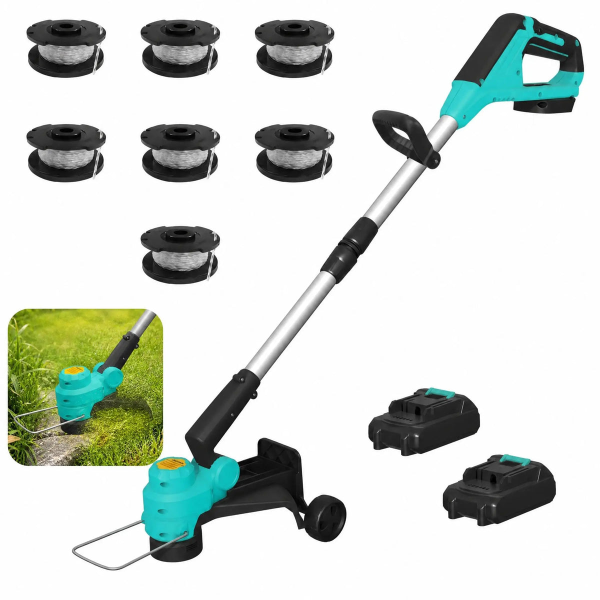 Hismiss 20V Cordless String Trimmer Brushless Motor And Dual Batteries