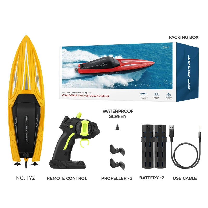 Conusea RC Speedboat Remote Control Electric Rechargeable Toy Boat