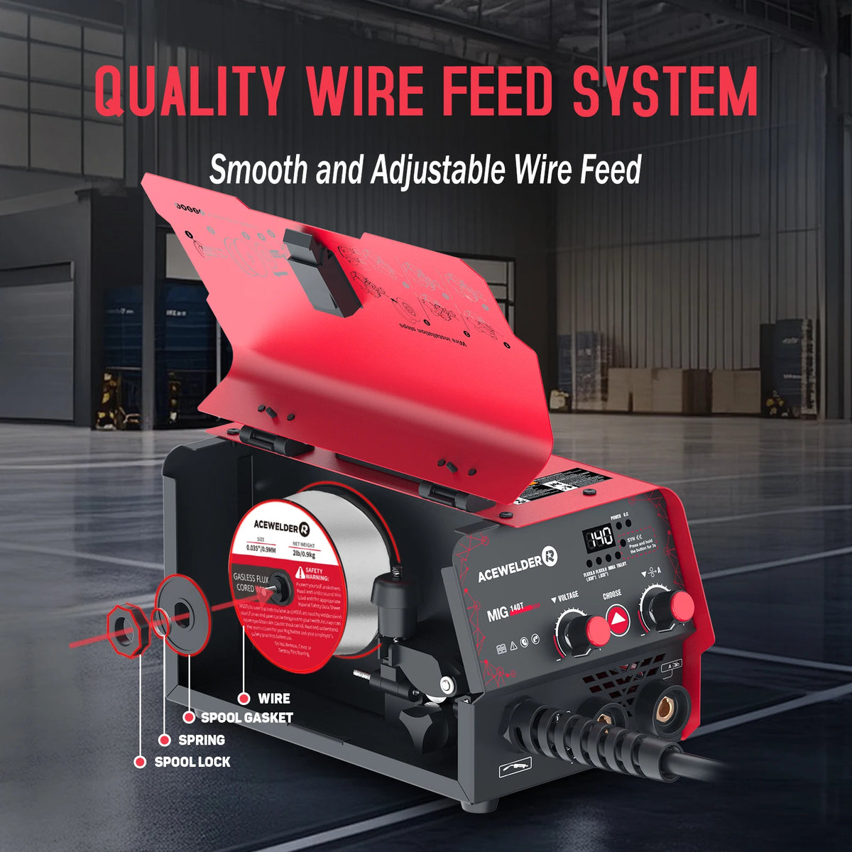Acewelder 140a Inverter Gasless Flux Cored Mig Arc Welder