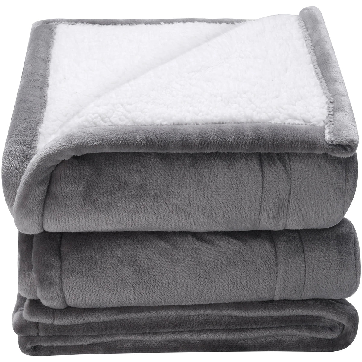 SucceBuy Heated Throw Flannel Sherpa With 5-Level Heating And Timer