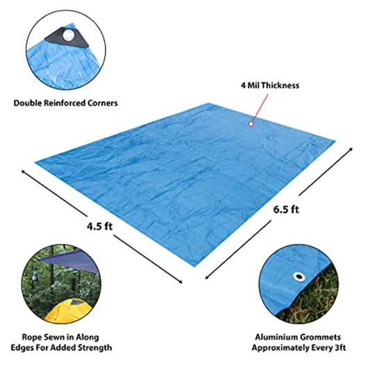 Standard Waterproof Poly Tarp Cover for Canopy Tent Protection