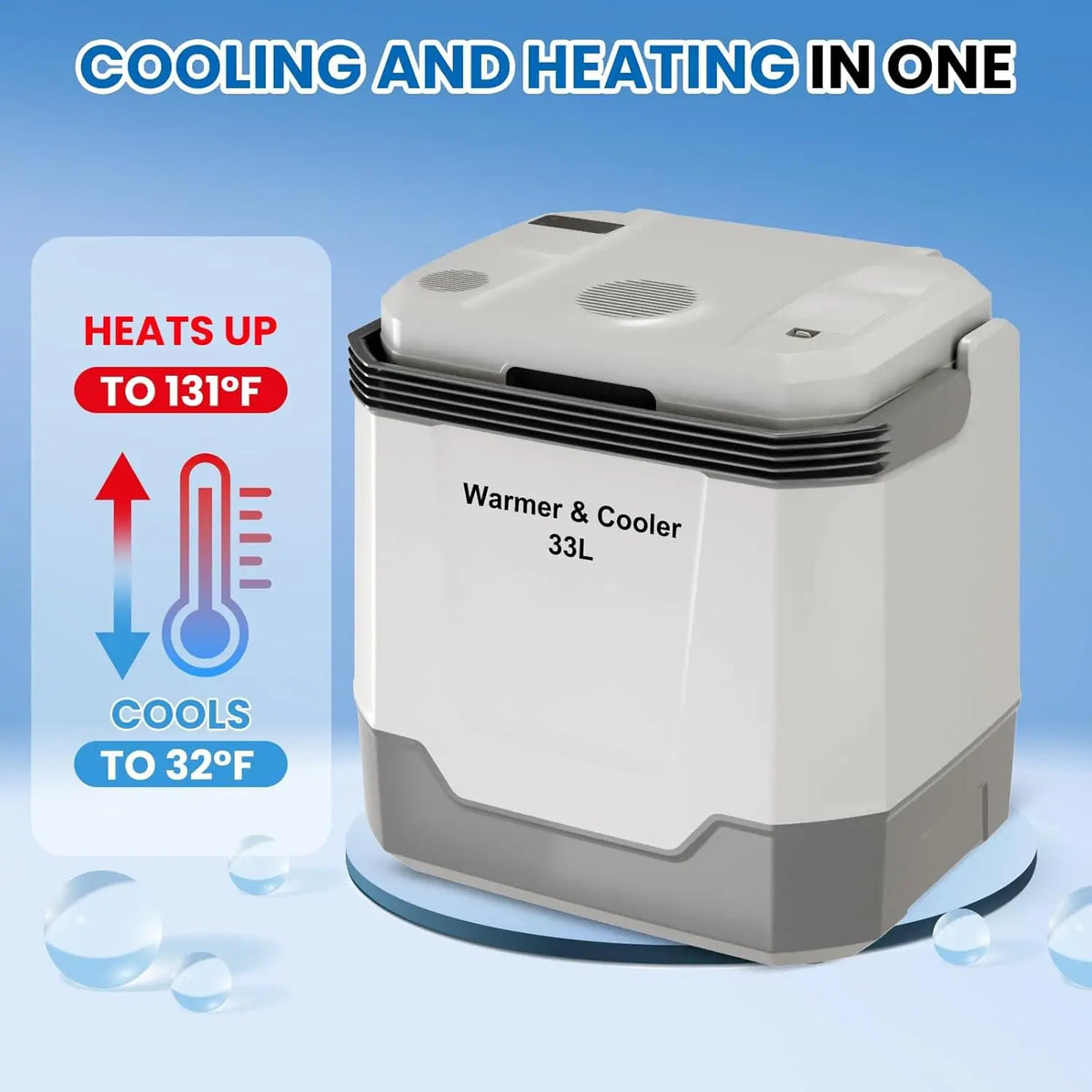 Electric Car Refrigerator and Cooler Warmer with Dual Power Supply