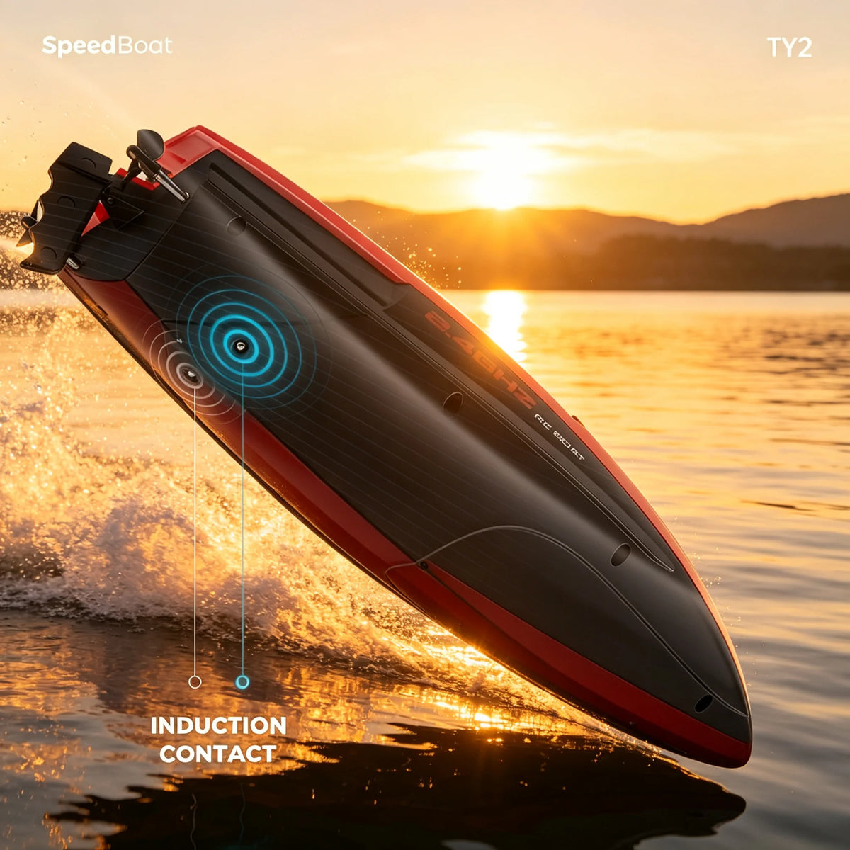Conusea RC Speedboat Remote Control Electric Rechargeable Toy Boat