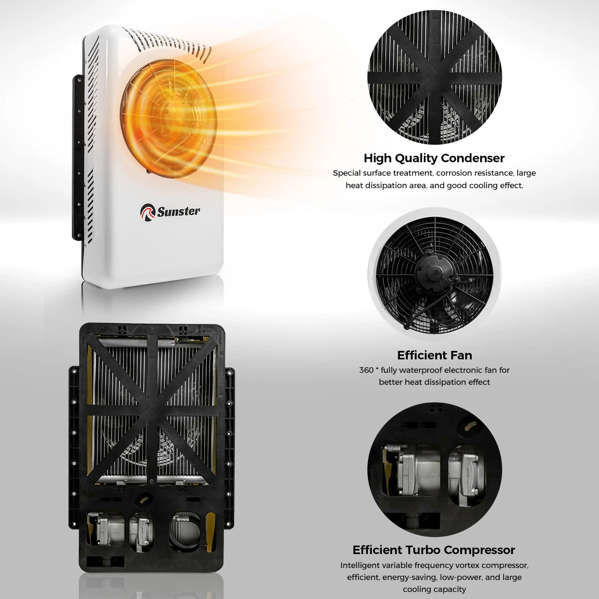 Sunster 12V Electric Parking Air Conditioner For Semi Trucks
