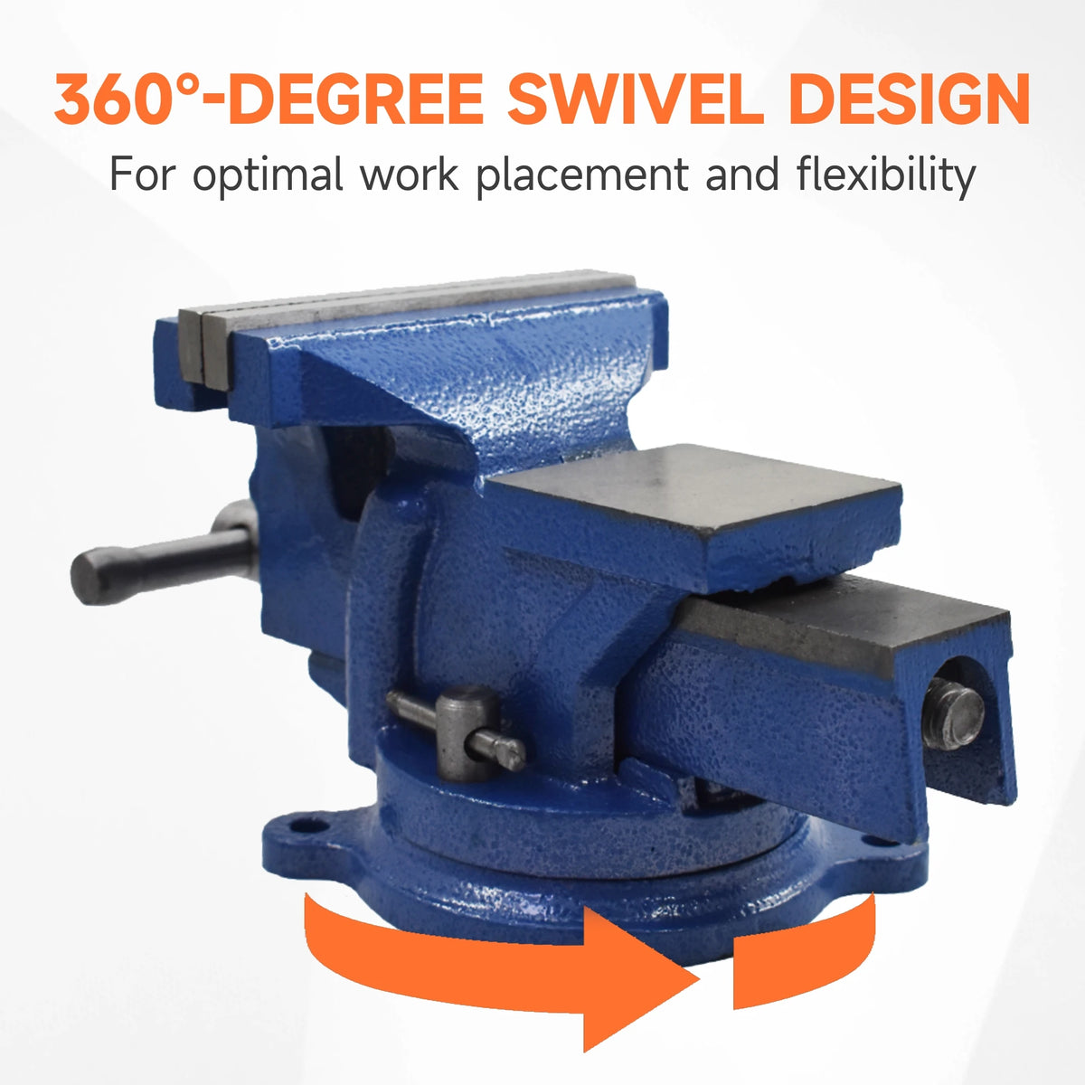 Industrial Swivel Bench Vise With Anvil And Tabletop Clamp