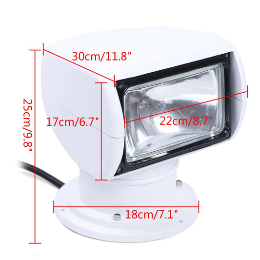 Remote Controlled Marine Searchlight With 100W Waterproof 360 Rotation