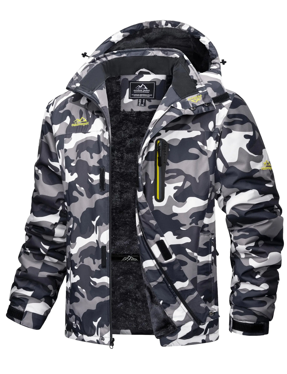 Cavva Men Waterproof Fleece Lined Winter Parka With Removable Hood