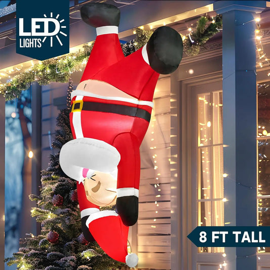Joyfy Hanging Santa Inflatable Christmas Decoration With Led Lights
