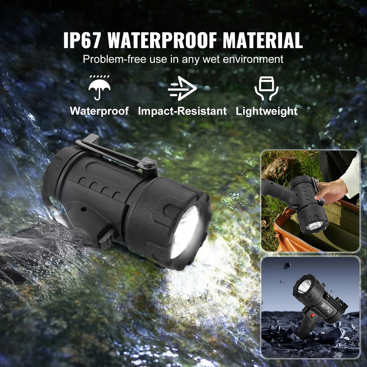 Professional Rechargeable Spotlight With Four Modes For Outdoor Camping Travel