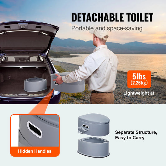 SucceBuy Portable Toilet With Detachable Bucket For Camping And Travel
