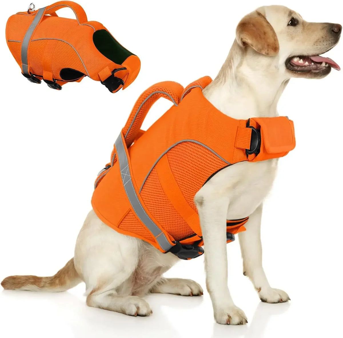 High Buoyancy Dog Life Jacket With Ergonomic Rescue Handle