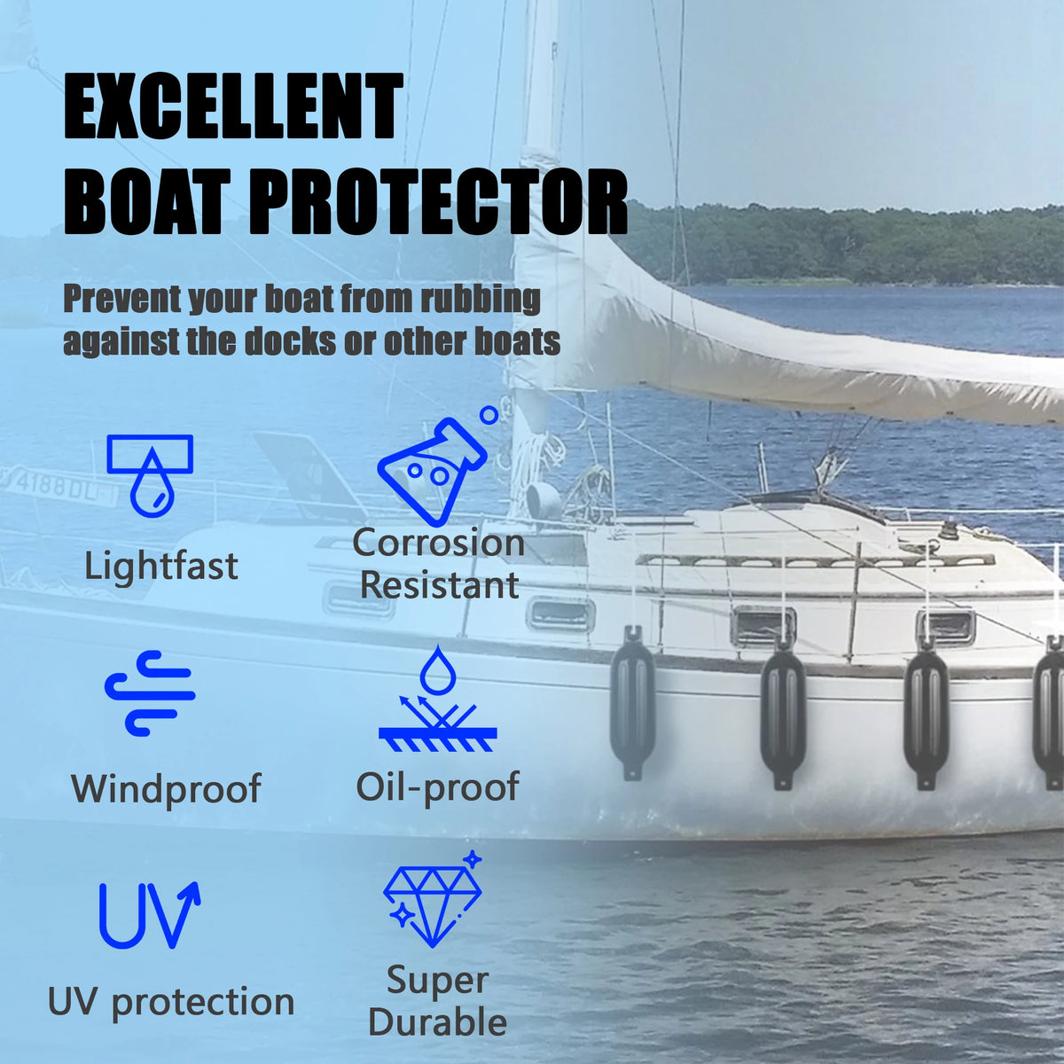 Vancus Inflatable Boat Fenders For Docking With Ropes And Pump