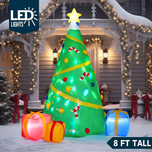 Joyfy Lighted Inflatable Christmas Tree With Built In Projection Decor