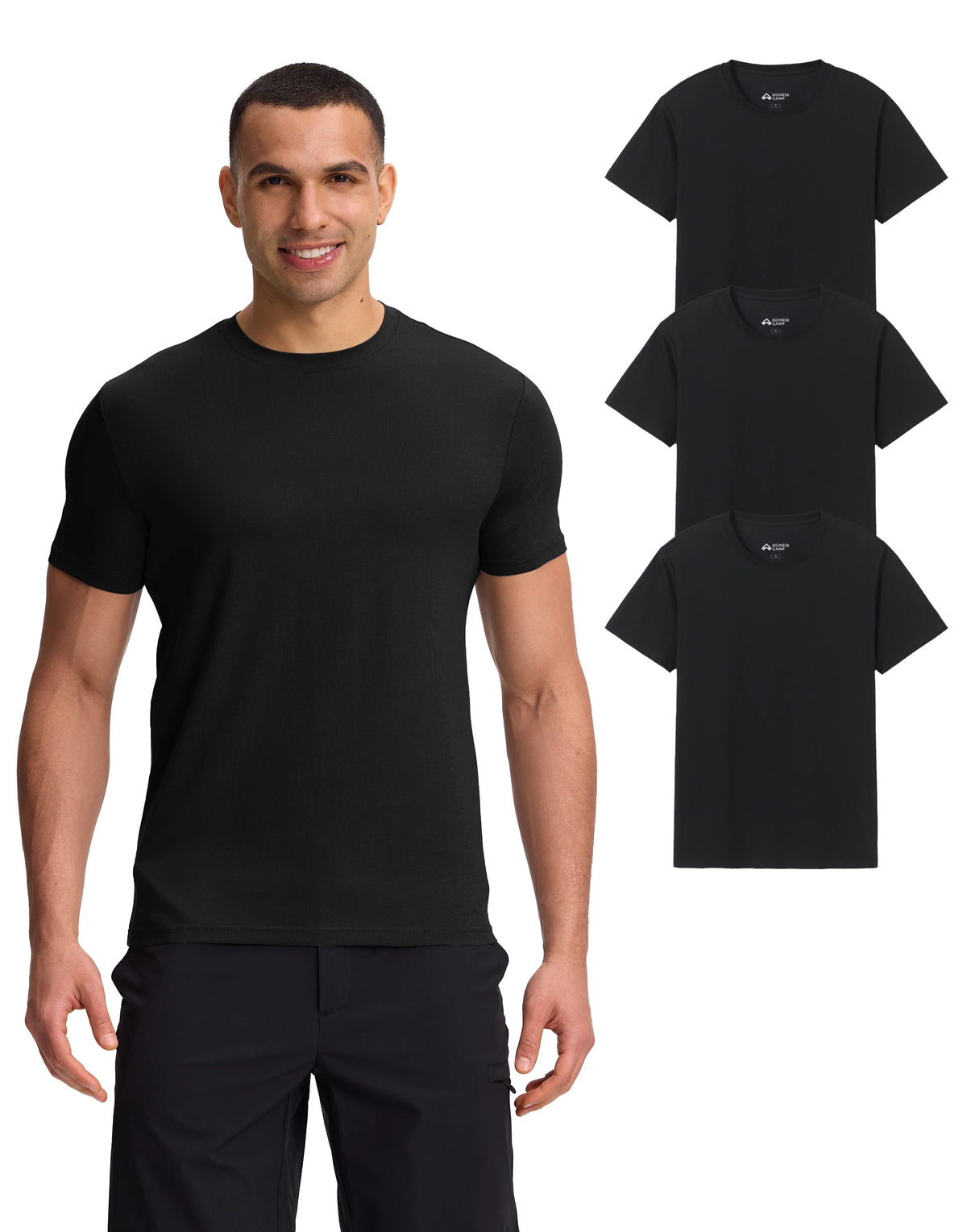Pioneer Camp Men Bamboo Viscose Soft Crew Neck Casual Tshirt