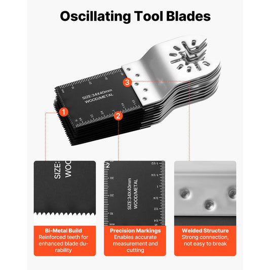 SucceBuy Bimetal Oscillating Saw Blades 50Pcs Quick Release Compatible Set