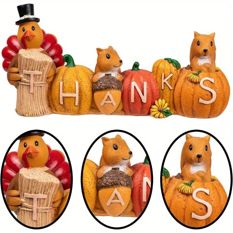 Joyfy Thanksgiving Pumpkin Turkey Tabletop Centerpiece Set