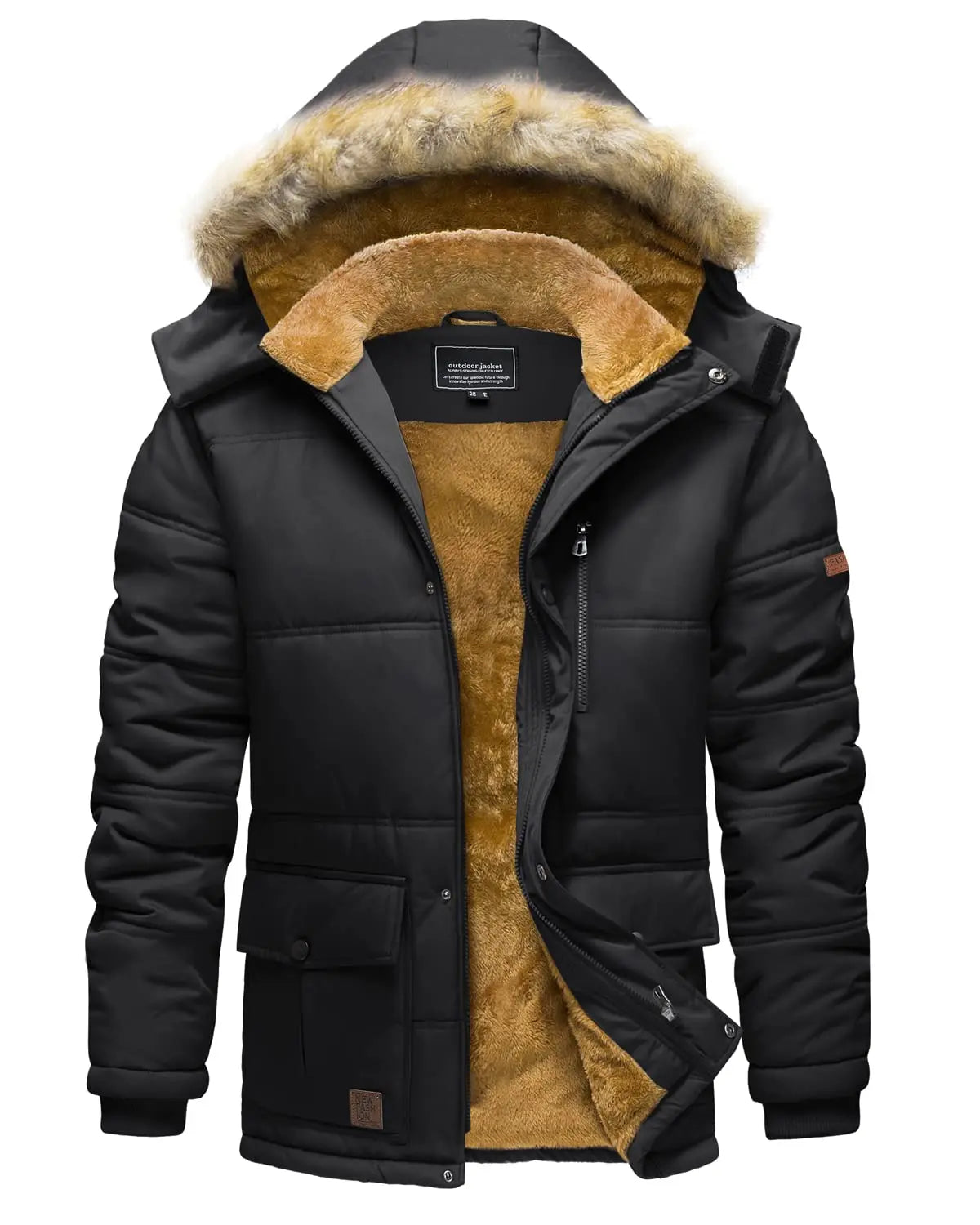 Cavva Mens Winter Parka Jacket With Removable Fleece Hood